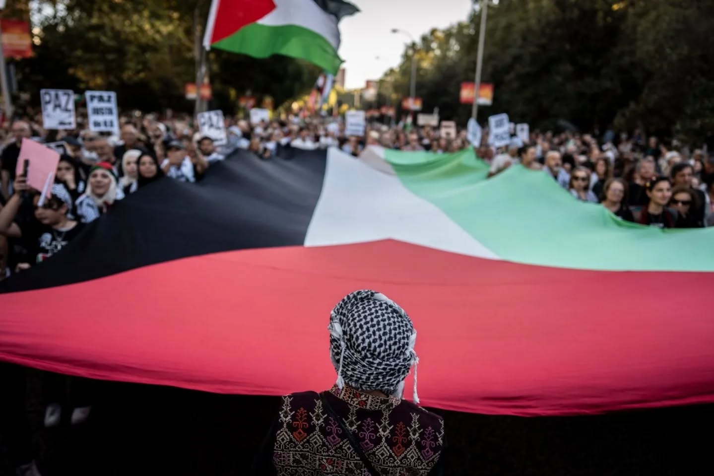 Manifestación contra el genocido en Gaza; Madrid 5 octubre 2025; autor Olmo Calvo